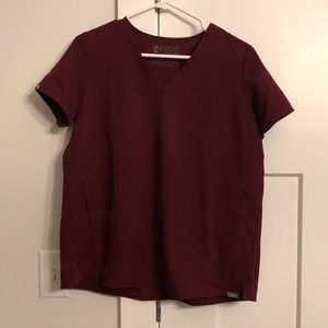 Figs Burgundy Maternity Scrub Top